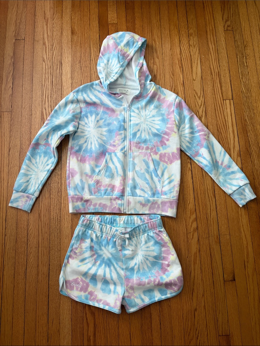 Butter Soft Pastel Tie-Dye Zip Hoodie & Shorts Set